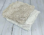 Honra Orraphtstu Baby Photography Props Lace Blanket for Newborn Photoshoot Layers Photo Posing Backdrop Boho (M, Beige) - Image 4