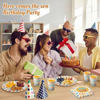 Ziliny 250 Pcs Here Comes The Son Baby Shower Party Decorations Boho Sun Rainbow Disposable Paper Plates Napkins and Cups Tableware Set for Sunshine Boy Baby Shower Party Supplies, Serves 50 - Image 4