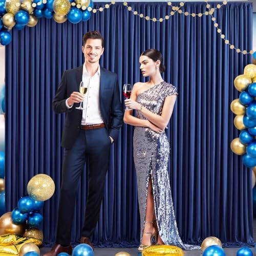 Navy Blue Backdrop Curtain for Parties Wrinkle Free Photo Curtains Backdrop Drapes Fabric Decoration for Wedding Birthday Party Baby Shower 5ft x 7ft,2 Panels by Tao-GePartyDecorations