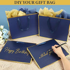 Addblu 24 Pack Navy Blue Large Gift Bags with Handles & 72 Tissue Papers - Image 5