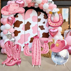 5 Pcs Large Disco Cowgirl Cardboard Cutouts, Pink Western Cowgirl Stand up Party Yard Signs Decoration for Last Disco Coquette Bachelorette Rodeo Birthday Party Supplies Photo Booth Props - Image 2