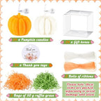 24 Sets Pumpkin Candles Baby Shower Favors Bulk, Orange,White, Pumpkin - Image 2