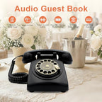 Audio Guest Book Wedding Phone, Customized Audio Messages, Retro Rotary Audio Guestbook for Wedding, Baby Shower, Birthday Party, Anniversary, Graduation (Matte Black) - Image 3