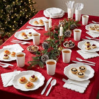 Vyntra White Paper Plates, Cups & Napkins, 350 Pcs Scalloped Party Set - Image 6