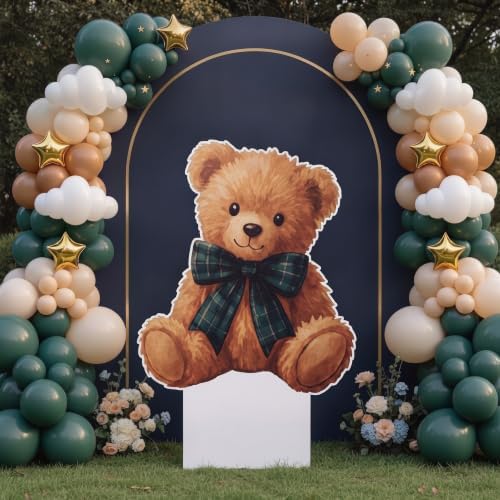 4ft Tartan Plaid Teddy Bear Cardboard Cutout Stand up Tartan Plaid Baby Shower Decorations Life Size Teddy Bear Photo Booth Prop Bears Backdrop Standee for Birthday Gender Reveal Nursery by Unknown