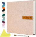 Spbapr Large Photo Album, DIY Scrapbook for 4x6, 5x7, 8x10 Pictures, 60 Pages, Khaki Color, Linen Cover, with Scraping Plate by Spbapr