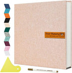 Spbapr Large Photo Album, DIY Scrapbook for 4x6, 5x7, 8x10 Pictures, 60 Pages, Khaki Color, Linen Cover, with Scraping Plate by Spbapr