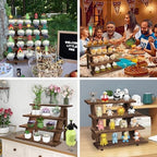 Wooden Cupcake Stand - 4 Tier Cupcake Display Stand, Rustic Tiered Display Stand, Tool Free Installation Cupcake Stand for Baby Shower Decorations Birthday Party Supplies - Image 5