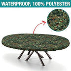 A Winter's Day Fabric Collection - Winter Chickadees Dark Teal Print Oval Table Cloth Wipeable Spillproof Elastic for Dining Table Buffet Parties and Camping Fits for 48" x 68" Oval Table - Image 2