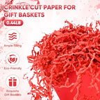 5 Pack Baskets For Gifts Empty, 10x12” Red Gift Basket Kit with Clear Bags Gold Bows 200g Crinkle Cut Paper Empty Gift Baskets to Fill Large Gift Baskets for Christmas, Birthdays, Holidays, Weddings - Image 4
