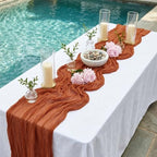 20 Pack Terracotta 17 x 108 Inch Cheesecloth Table Runner - Boho Gauze Sheer Fabric for Wedding Baby Shower Party Home Decor - Image 3