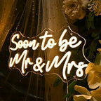Britrio Soon To Be Mr & Mrs LED Neon Light Wedding Reception Backdrop Sign - Image 3