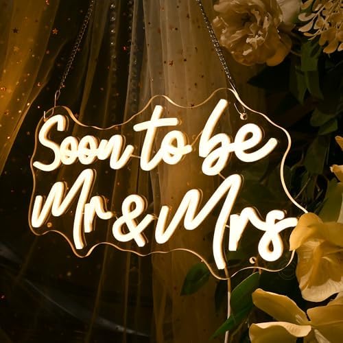 Britrio Soon To Be Mr & Mrs LED Neon Light Wedding Reception Backdrop Sign - Image 3