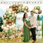 Hombae Woodland Baby Shower Decorations, Forest Baby Shower Party Supplies with Woodland Animals Tableware Set, Backdrop, Balloon Garland, Cake Topper, Boxes, 245 PCs - Image 6