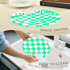 J JOYSAY Chess Checkerboard White Light Green Print Acrylic Cupcake Stand 3 Tier Dessert Table Display Set Clear Cake Stands for Party Baby Shower Wedding Decorations Easy Assembly Donut Tower - Image 4