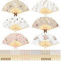 Roowest 36 Pcs Boho Floral Folding Hand Fan Bulk Bohemian Flowers Pattern Fans for Wedding Guests Bulk Collapsible Pampas Grass Paper Handheld Fans for Wedding Bridal Baby Shower Party Favors by Roowest