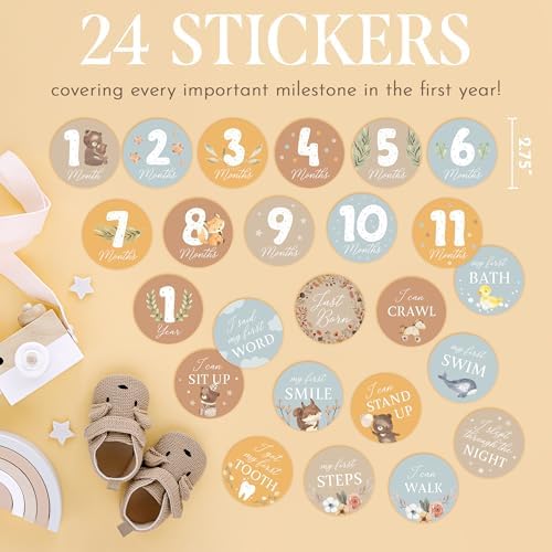 Baby Book Keepsake for New Born First 5 Years, Baby Memory Book with 24 Monthly Milestone Stickers, Memory Book & Baby Photo Album from Pregnancy to Age 5, Gender Neutral Gifts for Baby Shower - Image 6