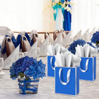 Yeaqee 50 Pcs Metallic Paepr Gift Bags Bulk with Handles,Royal Blue, Silver - Image 6