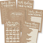 Hadley Designs - 50 Rustic Baby Prediction And Advice Cards, Trivia Games, etc, 25 Baby Animal Matching, Nursery Rhyme Game - 6 Double Sided Cards by HadleyDesigns