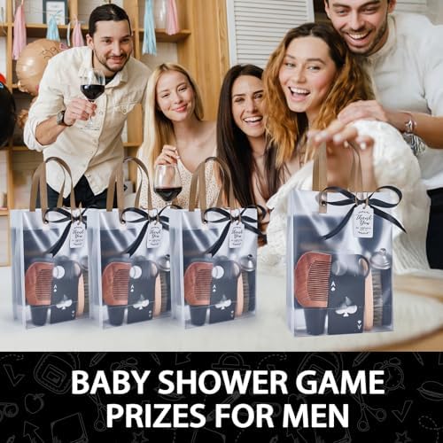 74PCS Baby Shower Prizes for Men 6 Set with 8 oz Stainless Steel Hip Flask with Funnel Bottle Opener Manicure Kit Bath Sponge Sunglasses Gift Bag Baby Shower Game Prizes for Winner Bachelor Party - Image 6