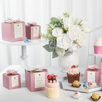 FEIYI 20 PCS 3.55” Dusty Rose Gift Boxes，Party Favor box with flowers - Image 6