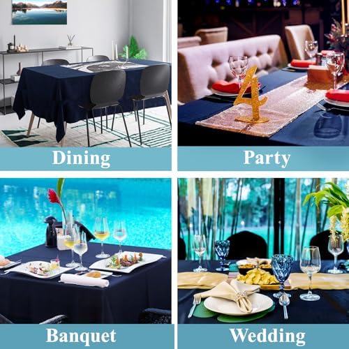 VidaFete 2 Pack 90 * 132inch Navy Rectangle Tablecloth for 6ft Tables - Image 6