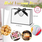 Locmeo 20 Sets Large Black and White Gift Bags with Thank You Tags - Image 2