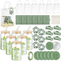 Zeyune 6 Sets Baby Shower Prizes for Wedding Bridal Shower Gifts Party Favors Including Glass Notebooks Ballpoint Pen Mirror Hairpins Hair Bands Gift Bag Thank You Cards(Green,Classic) by Zeyune