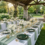 150Pcs Green Plastic Plates with Gold Rim,Disposable Plates with Cutlery - Image 2
