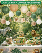 Treela 48 Pcs Paper Lanterns Party Decorations Round, Dark Green - Image 2