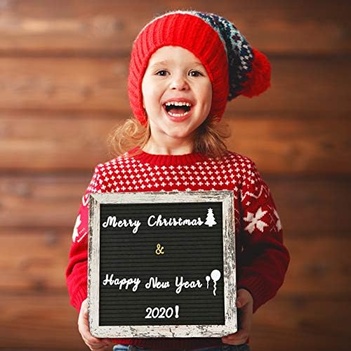 Double Sided Felt Letter Board with Rustic Wood Frame 10x10 Inch - Pre Cut & Sorted 725 Letters with Stand, Cursive Style Letters, Big Letters, Letter Organizer, Tabletop Display - Image 4