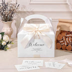 Maitys 24 Set Welcome Boxes for Wedding Guests 9x6x6 Gable Boxes, Beige - Image 4