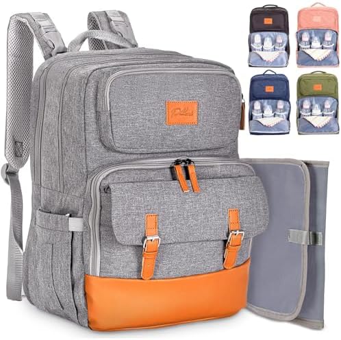 PILLANI Baby Diaper Bag Backpack - Large Bag for Boys & Girls, Waterproof Diaper Backpack - Travel Diaper Bags w/Changing Pad, Baby Registry Search & Shower Gifts - Essentials Must Haves Newborn Stuff by Pillani