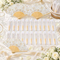Vercraft 25 Sets Gold Floral Folding Fans, Wedding Favors for Guests by Vercraft