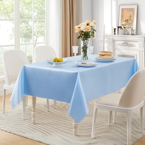 6 Pack Square Satin Table Cover, 52 x 52 Inches, Light Blue - Image 5