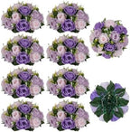 BLOSMON Wedding Rose Centerpieces Tables: Purple Lilac Pink Fake Roses by Blosmon