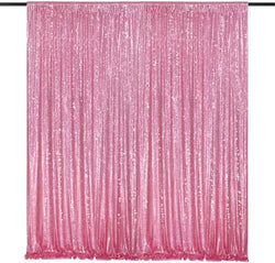 Blush Pink Sequin Backdrop Glitter Backdrop Curtains 7ft x 7ft Glitter Background for Party Baby Shower Wedding Decorations by QueenDream