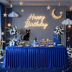 6 Pack Royal Blue Satin Table Clothes for 6 Foot Rectangle Tables - 6FT Wrinkle Resistant Glitter Rectangle Tablecloths, Party Table Covers for Wedding Banquet, Baby Shower, Birthday, Holiday Dinner - Image 3