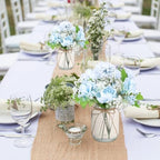 Zeyune 6 Sets Mason Jar Table Centerpiece Artificial Flower, Blue - Image 6