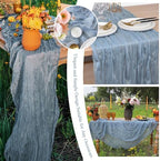 20 Pack Dusty Blue Cheesecloth Table Runner 10FT Long Boho Gauze Fabric Table Runner Vintage Rustic Sheer Runners for Wedding Party Bridal Baby Shower Table Decorations - Image 7