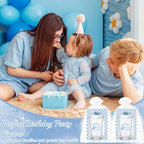 Vesici 50 Sets Silly Goose Party Favors for Guests Include Baby Shower Shot Glass and Card Organza Bag for Birthday Baby Shower Goose Party Supplies (Blue) - Image 6