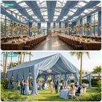 4 Panels 5ft(W) x 20ft(L) Dusty Blue Ceiling Drapes for Wedding Parties - Image 6