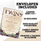 Amanda Creation Custom Baby Shower Invites Twin Boho Baby Shower Invitations 20 5x7 Custom Personalized Boho Succulents and Pine Theme Invites With Envelopes for Twins - Image 6