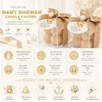 20 Set Fully Assembled Small Bubble Candles Elegant Baby Shower Favors Bulk Set with Decorative Ribbons Thank You Cards for Baby Shower Guest Gifts (20, Brown Bear) - Image 7