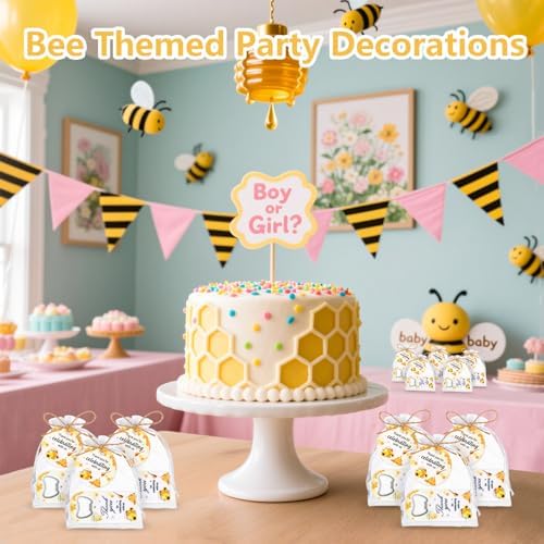 50Pcs Bee Baby Shower Bottle Opener Favors for Guests Cute Magnetic Handheld Bottle Openers with Organza Bags and Thank You Cards, for Gender Reveal Theme Party Decorations Rerurn Gift Souvenirs（Bee） - Image 5