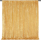 Gold Sequin Backdrop Curtain 2 Pcs 5FTx10FT Panels Stage Background for Wedding Party Drapes Decorations by SoarDream