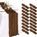 18 Pack Cheesecloth Table Runner 10FT Brown Table Runner Boho Gauze Cheese Cloth Table Runners Long Rustic Sheer Table Decorations for Wedding Party Baby Bridal Shower Birthday Holiday Home by Showgeous
