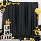 20x10ft Black Backdrop Curtain for Wedding Parties Wrinkle Free Fabric Black Drapes Backdrop Decoration for Baby Shower Birthday Photography Decoration 4 Panels, 5ft x 10ft - Image 3