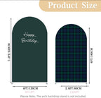 Set of 2 Arch Backdrop Cover Tartan Plaid Baby Shower Stretchy Arch Frame Cover for Bear Theme Boys Birthday Party Fiesta Decorations (7.2ft & 6ft,Plaids) - Image 3