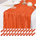 24 Pack Orange Table Runner 10Ft Cheesecloth Table Runner Rustic Gauze Table Runners Romantic Long Sheer Fabric Cheese Cloth Table Runners for Wedding Party Bridal Baby Shower by Lumaycens
